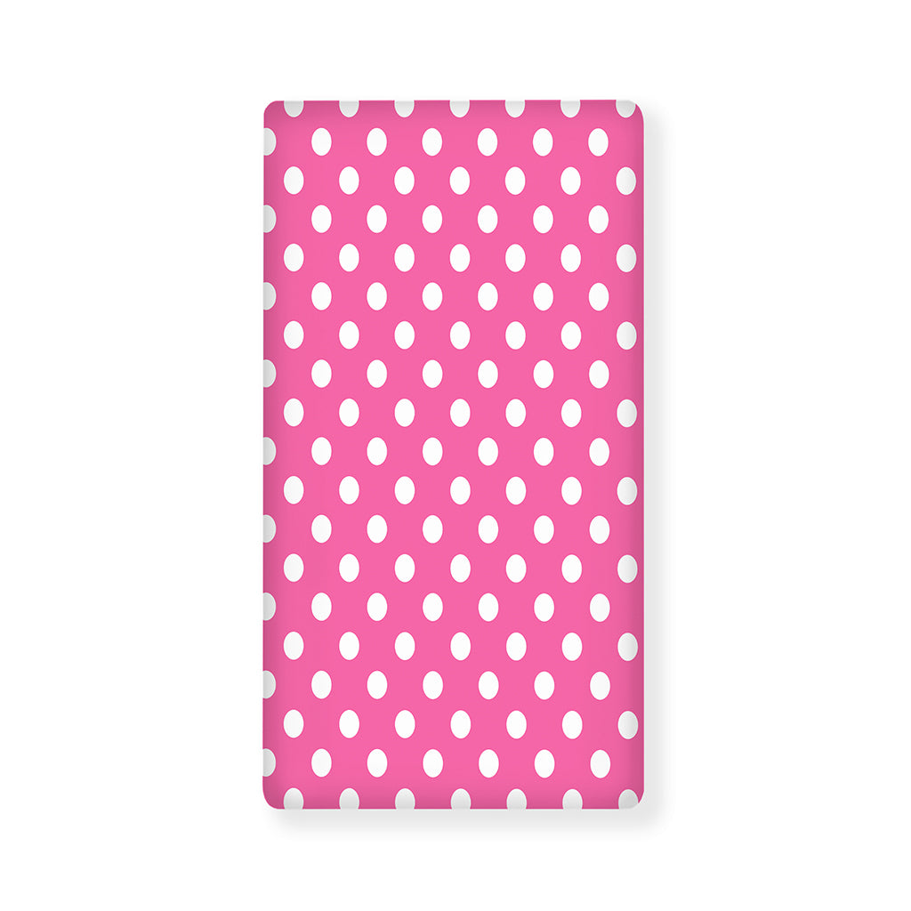 Pink And White Polka Dot Pattern Print Baby Crib Sheet