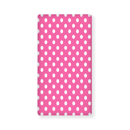 Pink And White Polka Dot Pattern Print Baby Crib Sheet