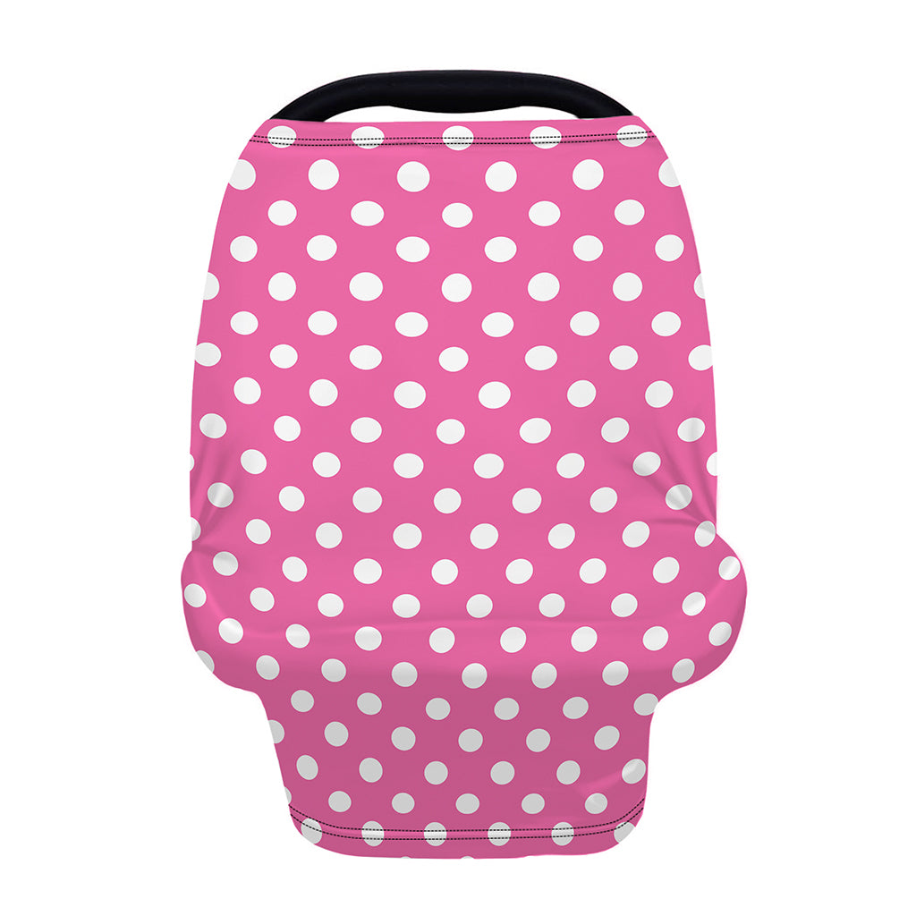 Pink And White Polka Dot Pattern Print Baby Seat Cover