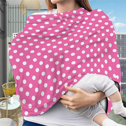 Pink And White Polka Dot Pattern Print Baby Seat Cover