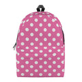 Pink And White Polka Dot Pattern Print School Backpack