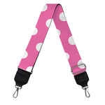 Pink And White Polka Dot Pattern Print Bag Strap
