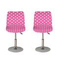 Pink And White Polka Dot Pattern Print Bar Stool Covers