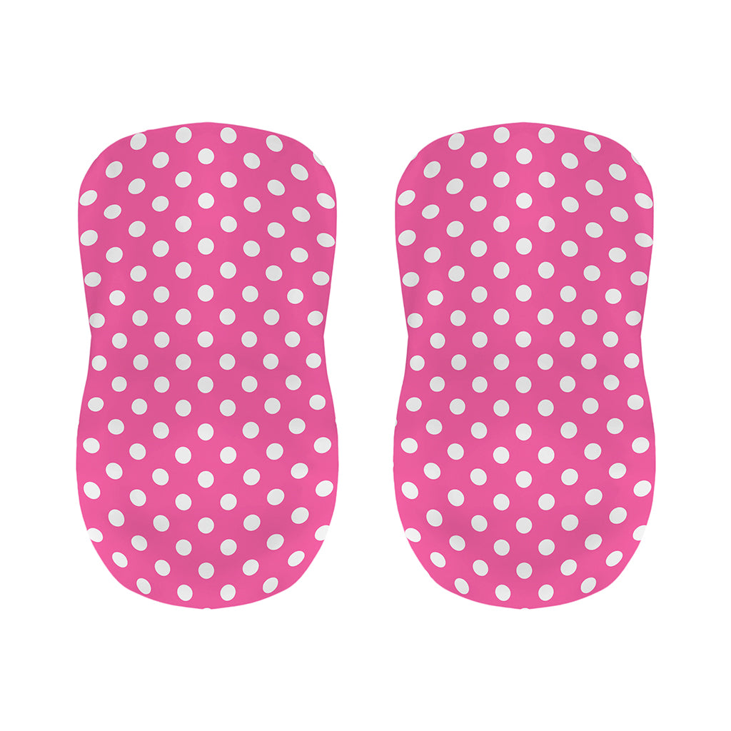Pink And White Polka Dot Pattern Print Bar Stool Covers