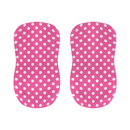 Pink And White Polka Dot Pattern Print Bar Stool Covers