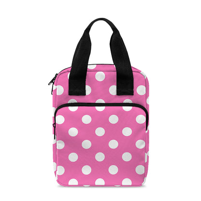 Pink And White Polka Dot Pattern Print Bible Tote Bag