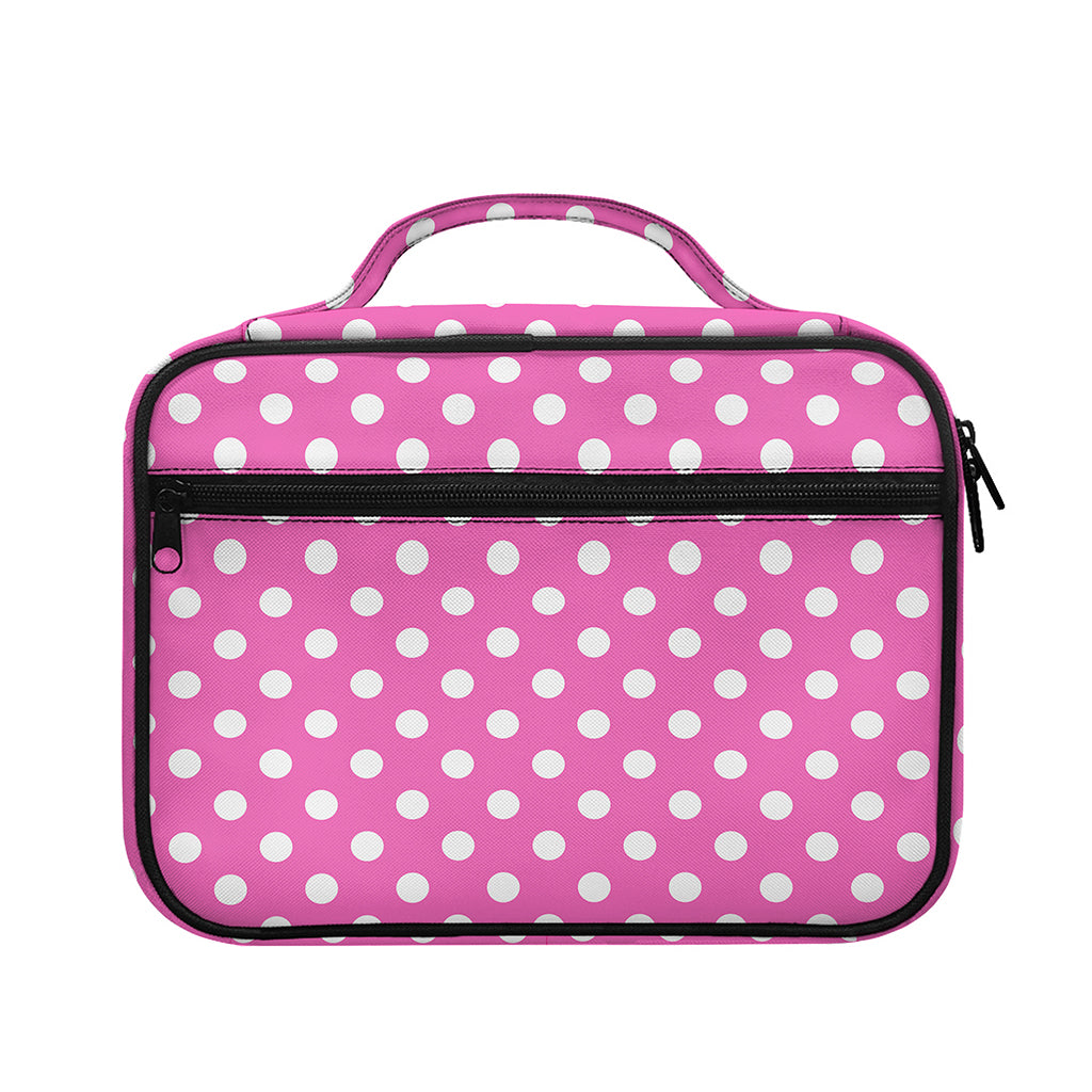 Pink And White Polka Dot Pattern Print Briefcase Bible Bag