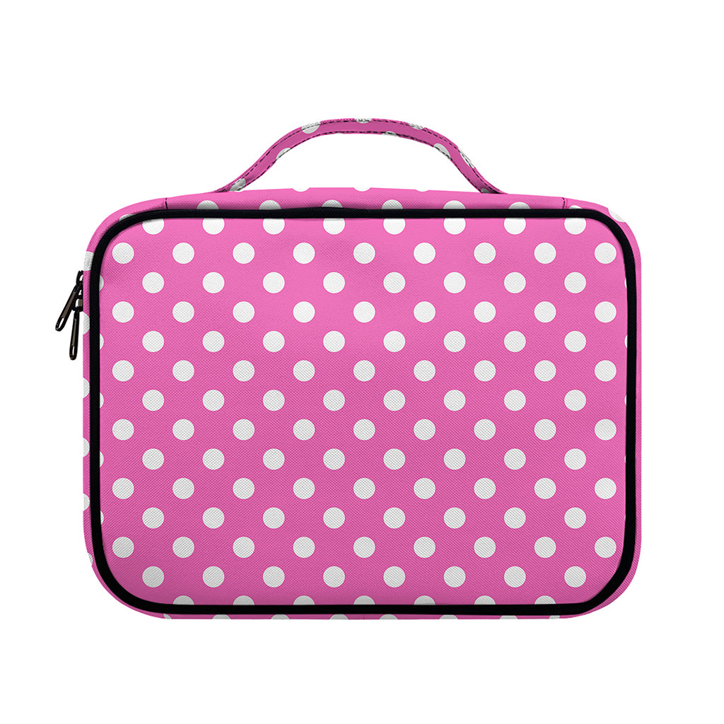 Pink And White Polka Dot Pattern Print Briefcase Bible Bag