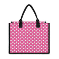 Pink And White Polka Dot Pattern Print Canvas Tote Bag