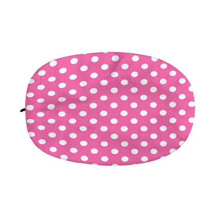 Pink And White Polka Dot Pattern Print Car Side Mirror Covers