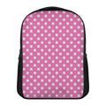 Pink And White Polka Dot Pattern Print Casual Backpack