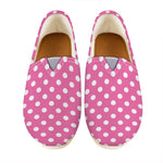Pink And White Polka Dot Pattern Print Casual Shoes