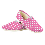 Pink And White Polka Dot Pattern Print Casual Shoes