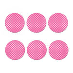 Pink And White Polka Dot Pattern Print Coaster Set