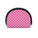 Pink And White Polka Dot Pattern Print Coin Purse