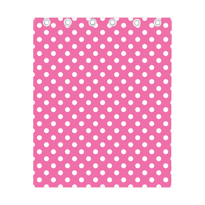Pink And White Polka Dot Pattern Print Curtain