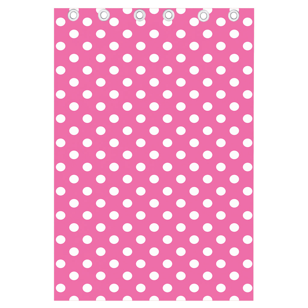 Pink And White Polka Dot Pattern Print Curtain