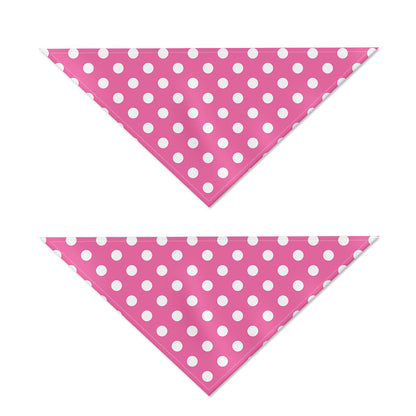 Pink And White Polka Dot Pattern Print Dog Bandana