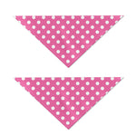 Pink And White Polka Dot Pattern Print Dog Bandana