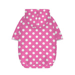 Pink And White Polka Dot Pattern Print Dog Zip Up Hoodie