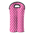 Pink And White Polka Dot Pattern Print Double Neoprene Wine Tote
