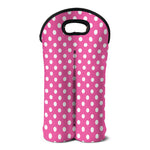Pink And White Polka Dot Pattern Print Double Neoprene Wine Tote