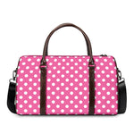 Pink And White Polka Dot Pattern Print Duffle Bag