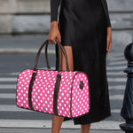 Pink And White Polka Dot Pattern Print Duffle Bag