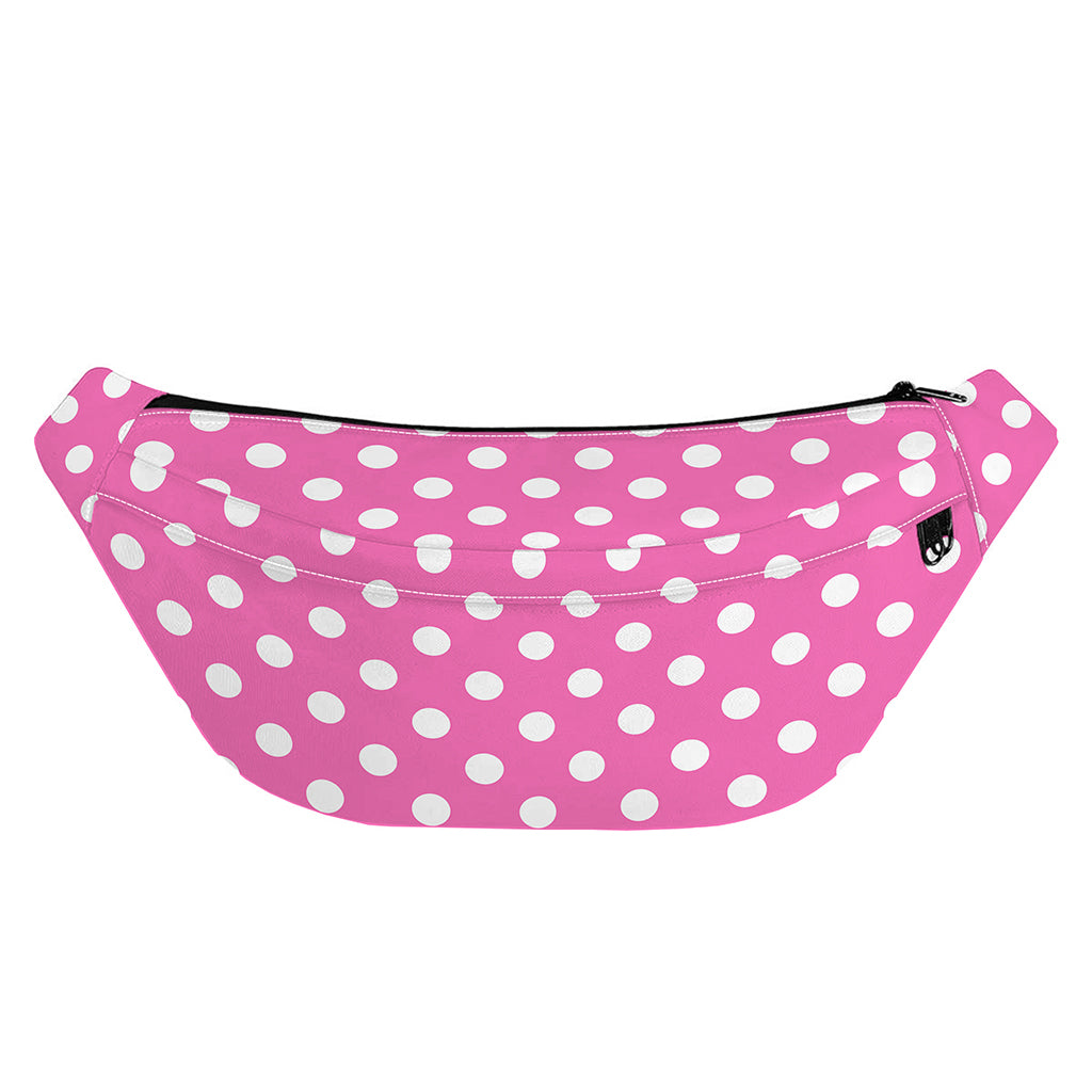 Pink And White Polka Dot Pattern Print Fanny Pack
