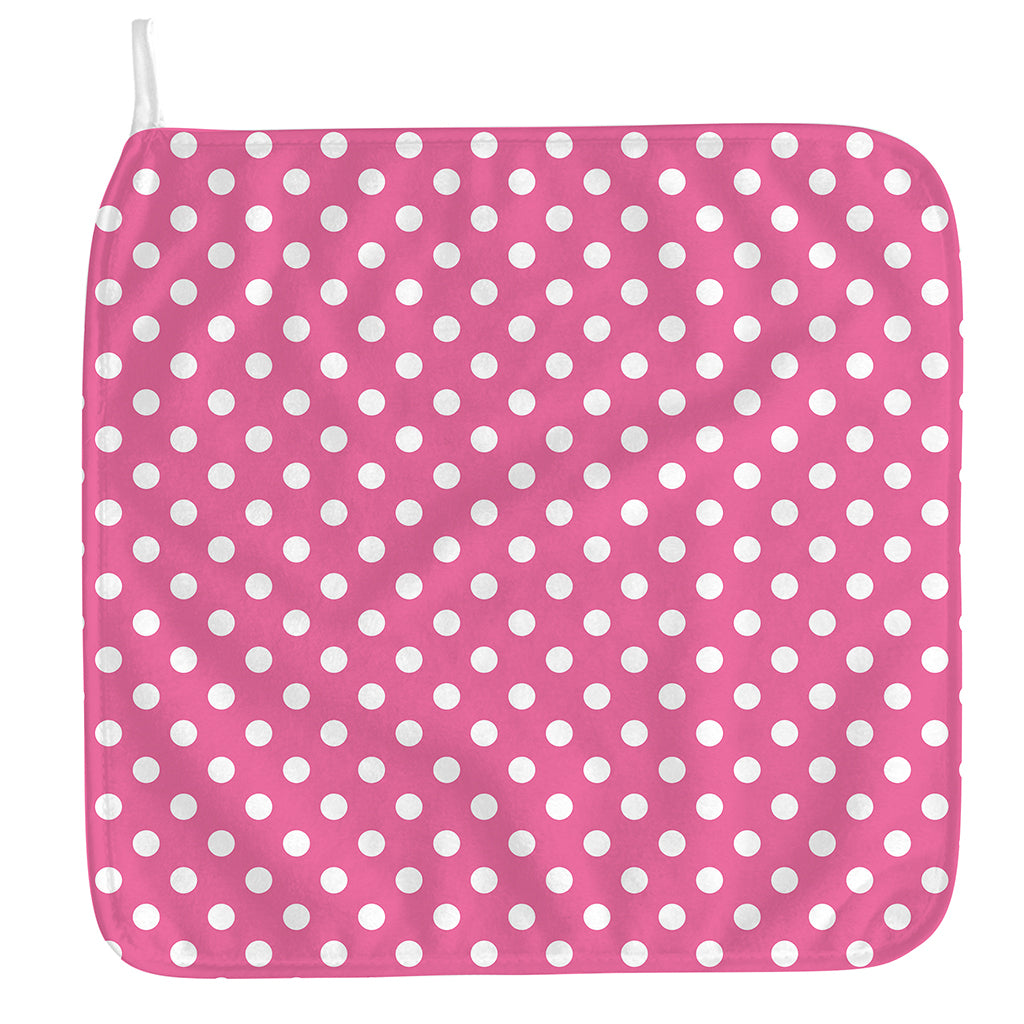 Pink And White Polka Dot Pattern Print Hand Towel