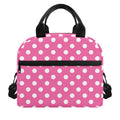Pink And White Polka Dot Pattern Print Insulated Lunch Bag