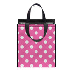 Pink And White Polka Dot Pattern Print Insulated Lunch Tote