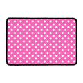 Pink And White Polka Dot Pattern Print Kitchen Mat