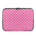 Pink And White Polka Dot Pattern Print Laptop Sleeve
