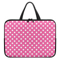 Pink And White Polka Dot Pattern Print Laptop Sleeve With Handle