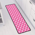 Pink And White Polka Dot Pattern Print Long Kitchen Mat