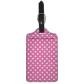 Pink And White Polka Dot Pattern Print Luggage Tag