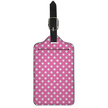 Pink And White Polka Dot Pattern Print Luggage Tag