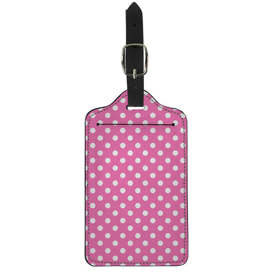 Pink And White Polka Dot Pattern Print Luggage Tag