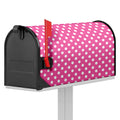 Pink And White Polka Dot Pattern Print Mailbox Cover
