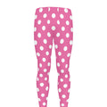 Pink And White Polka Dot Pattern Print Men's Leggings