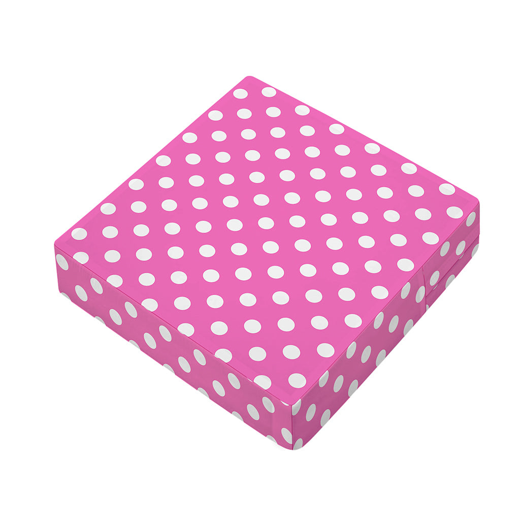 Pink And White Polka Dot Pattern Print Outdoor Seat Cushion Cover