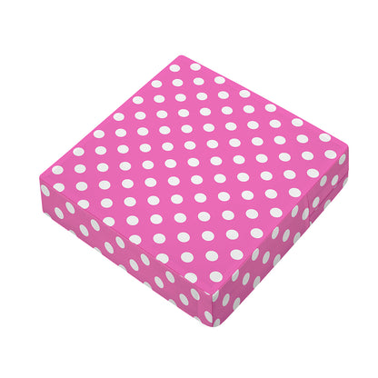 Pink And White Polka Dot Pattern Print Outdoor Seat Cushion Cover