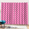 Pink And White Polka Dot Pattern Print Pencil Pleat Curtains