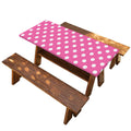 Pink And White Polka Dot Pattern Print Picnic Table Cover