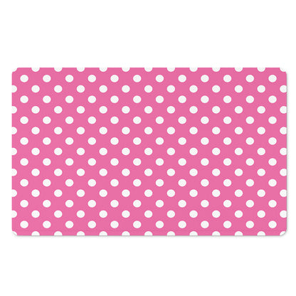 Pink And White Polka Dot Pattern Print Polyester Doormat