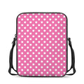 Pink And White Polka Dot Pattern Print Rectangular Crossbody Bag
