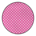 Pink And White Polka Dot Pattern Print Round Floor Mat