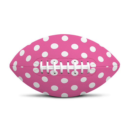 Pink And White Polka Dot Pattern Print Rugby Ball