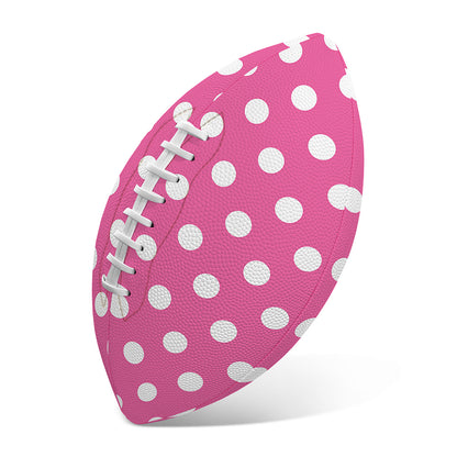 Pink And White Polka Dot Pattern Print Rugby Ball